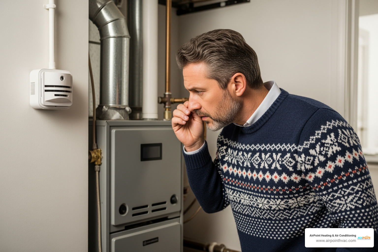 Infographic explaining the top 5 warning signs of a critical furnace failure requiring emergency service, including no heat, strange smells, loud noises, carbon monoxide alarm, and furnace age - emergency furnace installation in south cypress, ca Infographic explaining the top 5 warning signs of a critical furnace failure requiring emergency service, including no heat, strange smells, loud noises, carbon monoxide alarm, and furnace age - emergency furnace installation in south cypress, ca