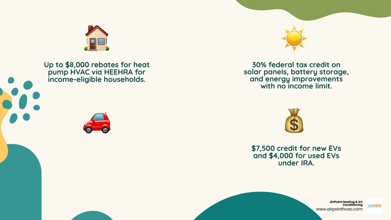 IRA savings journey for California homeowners infographic showing rebates, tax credits, and eligibility - inflation IRA savings journey for California homeowners infographic showing rebates, tax credits, and eligibility - inflation