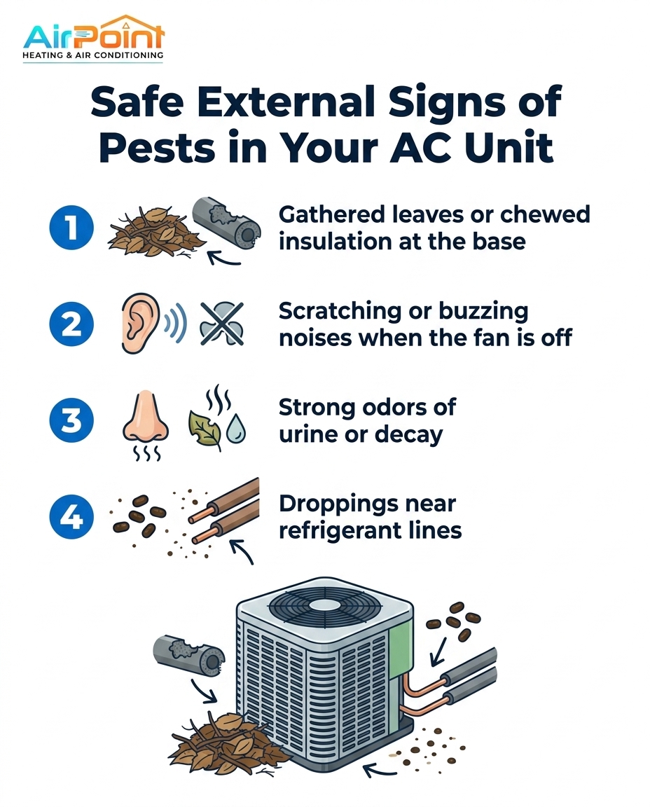 Safe External Signs of Pests in Your AC Unit