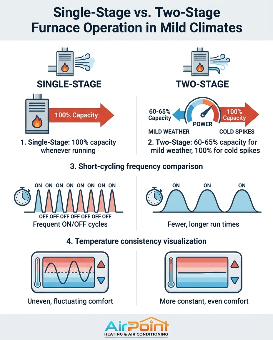 Single-Stage vs. Two-Stage Furnace Operation in Mild Climates