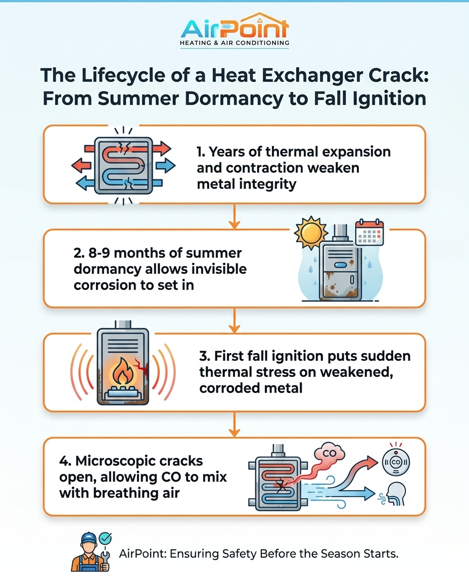The Lifecycle of a Heat Exchanger Crack: From Summer Dormancy to Fall Ignition