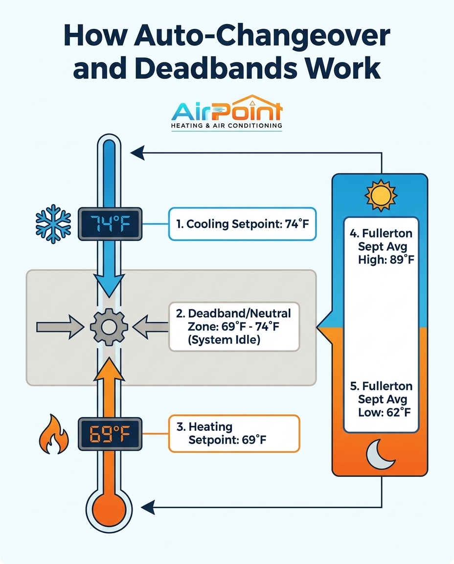 How Auto-Changeover and Deadbands Work