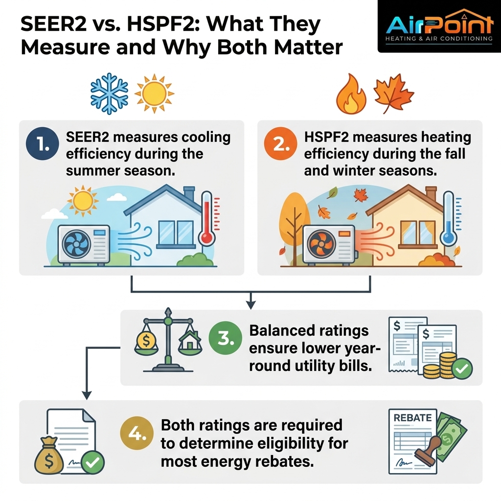 SEER2 vs. HSPF2: What They Measure and Why Both Matter