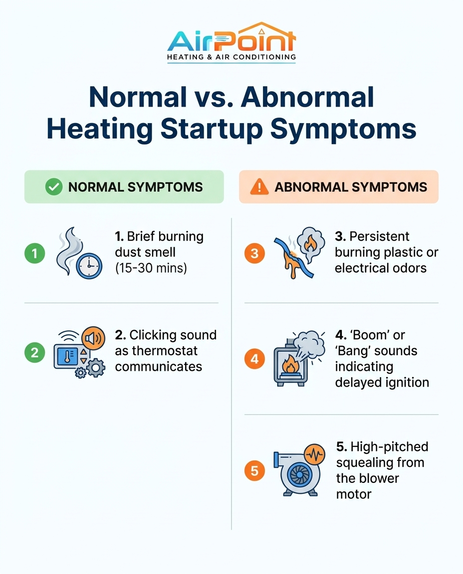 Normal vs. Abnormal Heating Startup Symptoms