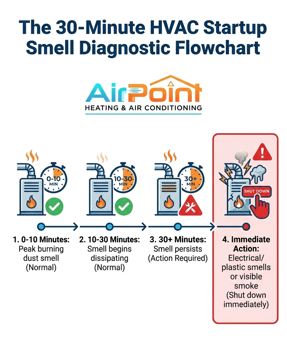 The 30-Minute HVAC Startup Smell Diagnostic Flowchart