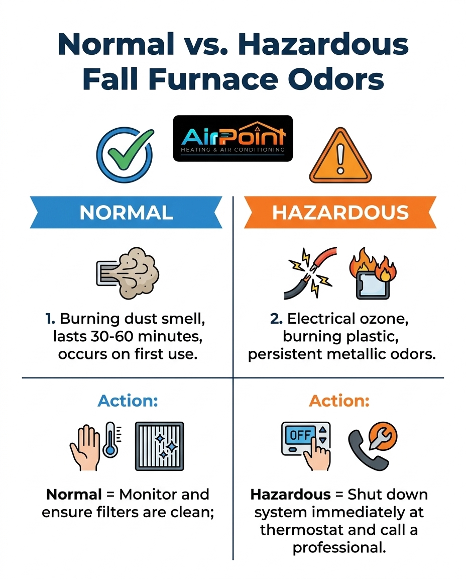 Normal vs. Hazardous Fall Furnace Odors