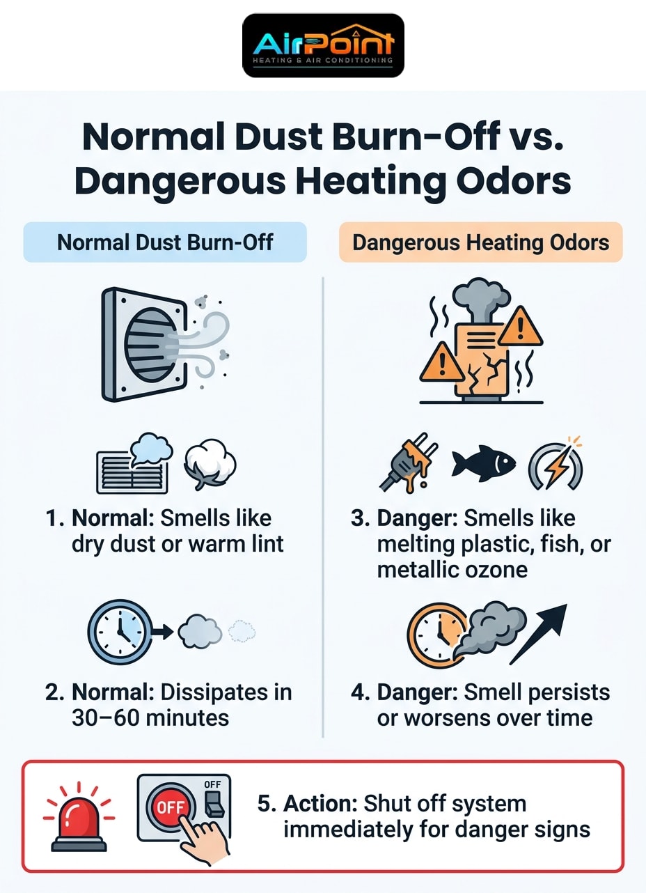 Normal Dust Burn-Off vs. Dangerous Heating Odors
