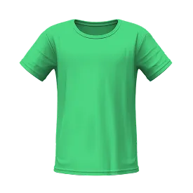 A green t-shirt displayed on a plain white background.