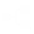 Minimalist white icon of a tree diagram with a central node and four connected nodes on a black background.