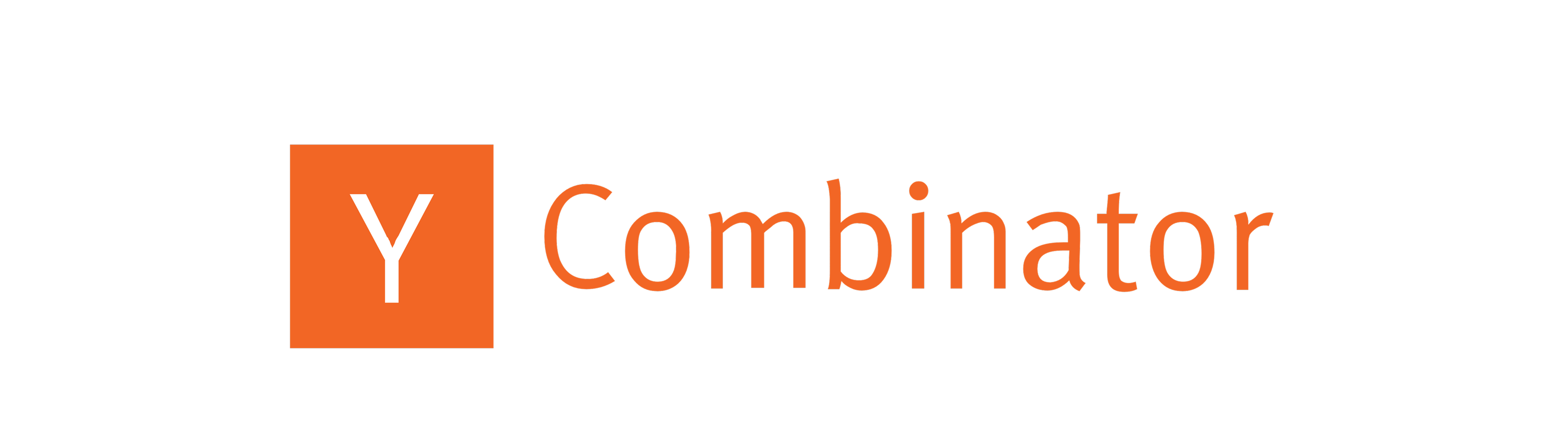 Y Combinator logo with an orange square containing a white Y and the word Combinator in orange text.