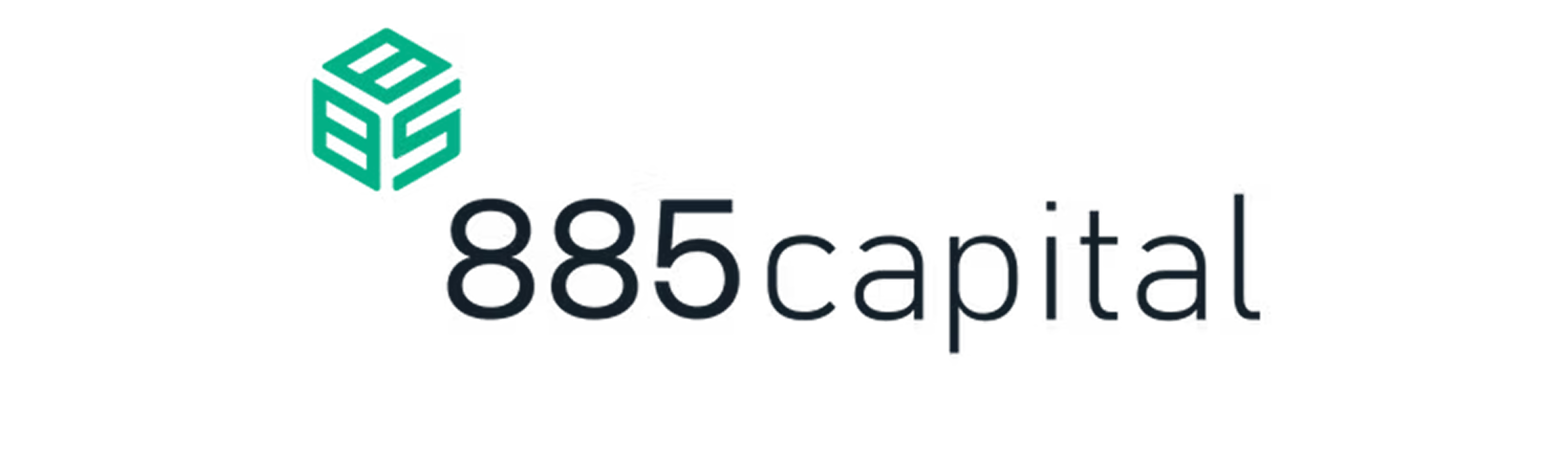 855 Capital logo featuring green stylized cube to the left of black text reading '885capital'.