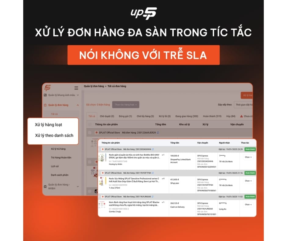 Quản lý đơn hàng trên một giao diện duy nhấ