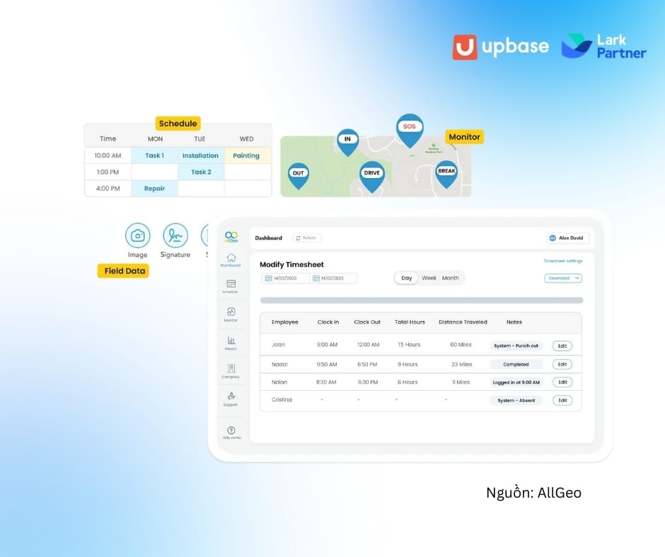 Phần mềm chấm công định vị trên điện thoại đa năng allGeo