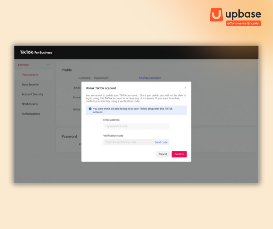 Nhập mã xác minh được gửi về email/số điện thoại để xác thực danh tính