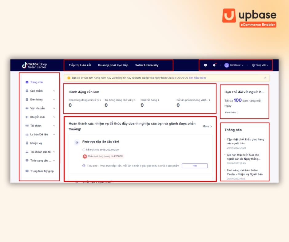 Cập nhật đầy đủ hồ sơ người bán