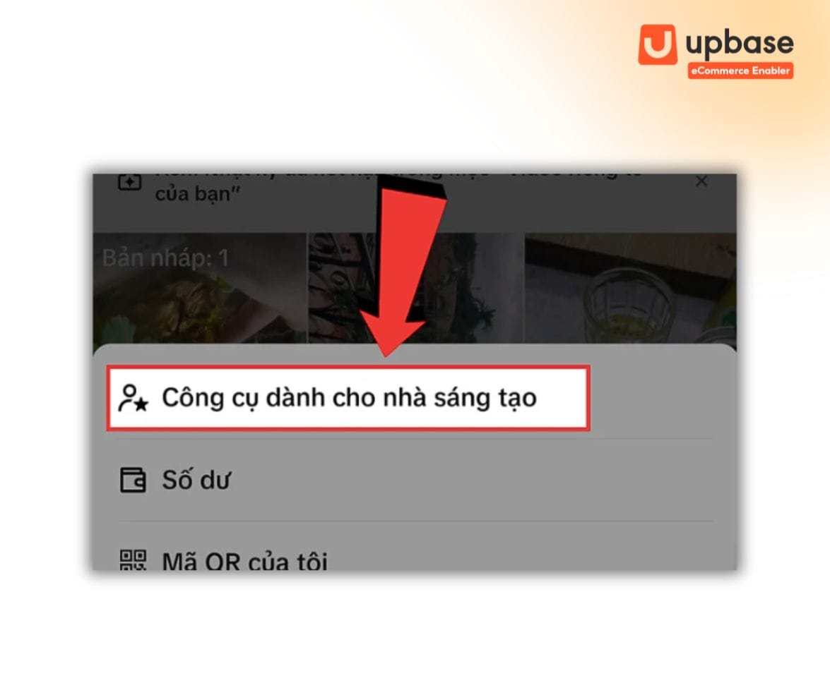 Bạn lướt xuống và bấm chọn mục “Công cụ dành cho nhà sáng tạo”.
