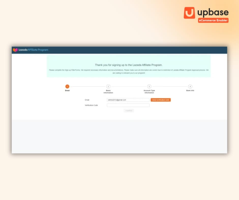 Thông báo đăng ký thành công