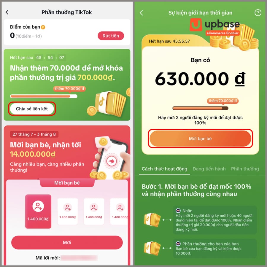 Mời bạn bè đăng ký và xem TikTok để kiếm tiền