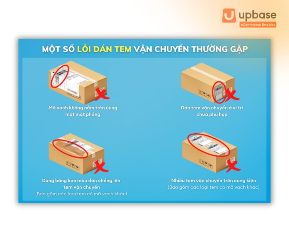 Một số lỗi thường gặp khi dán tem vận chuyển Lazada