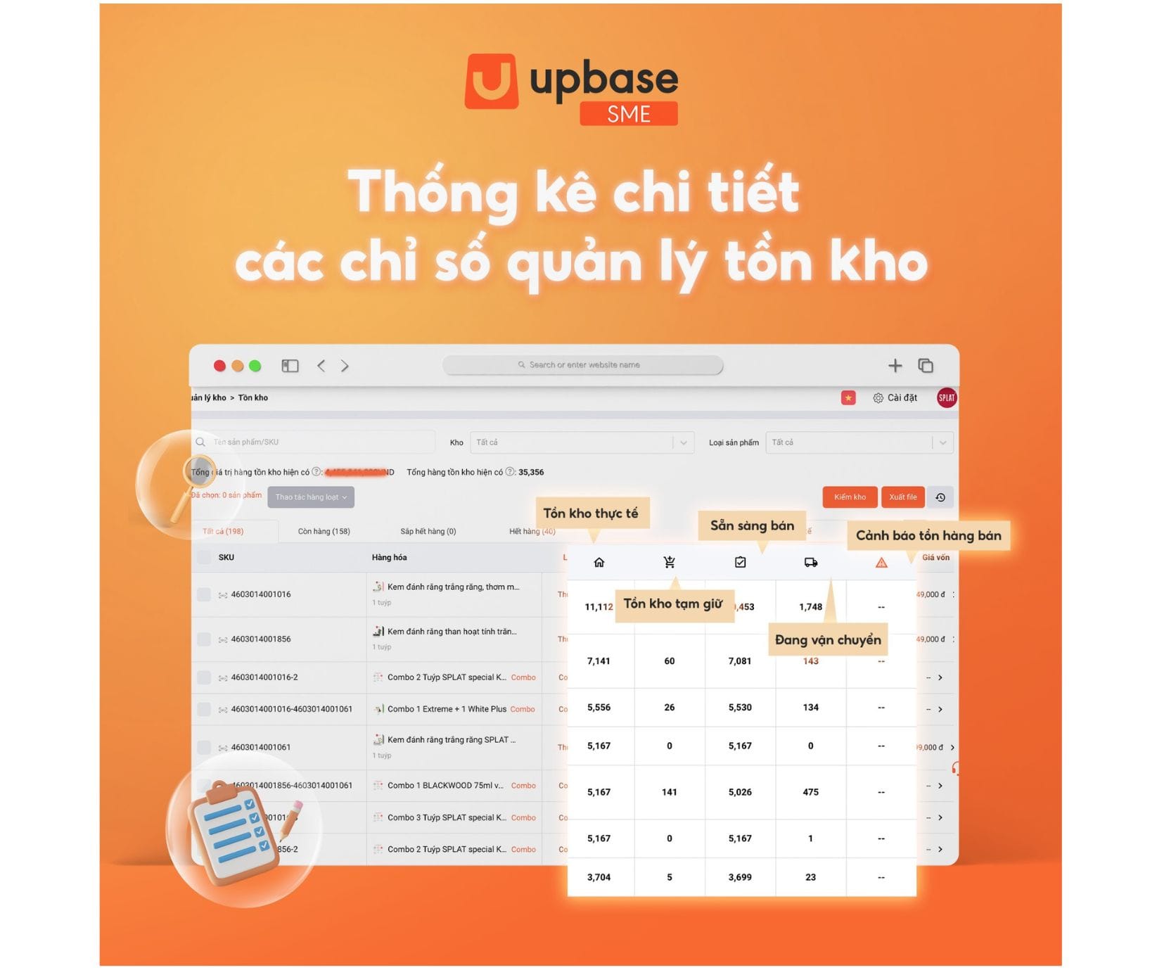 Tính năng quản lý kho của phần mềm UpBase SMEs