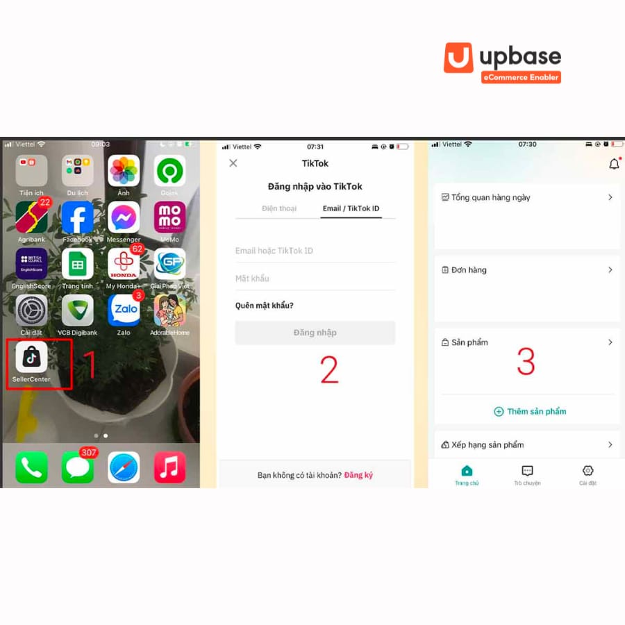 Bước 2 đăng nhập TikTok Shop Seller