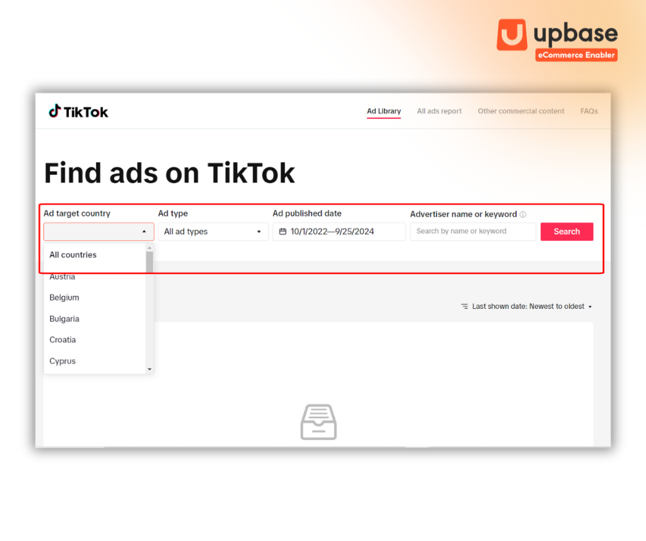 Các bước sử dụng TikTok Ads Library để tìm kiếm quảng cáo