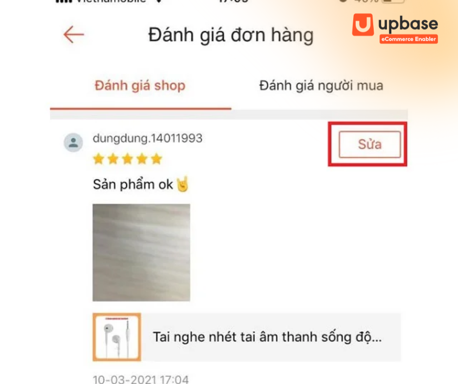 Sửa lại nội dung nhận xét