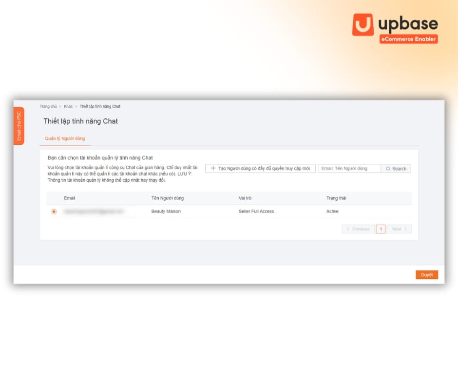 Thiết lập tính năng chat