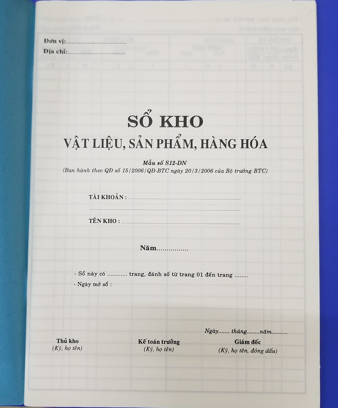 Sổ kho