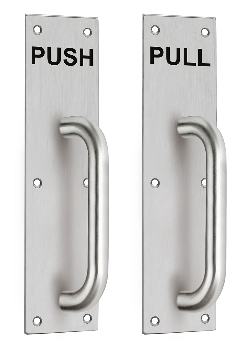 Coppia placche push / pull con maniglione