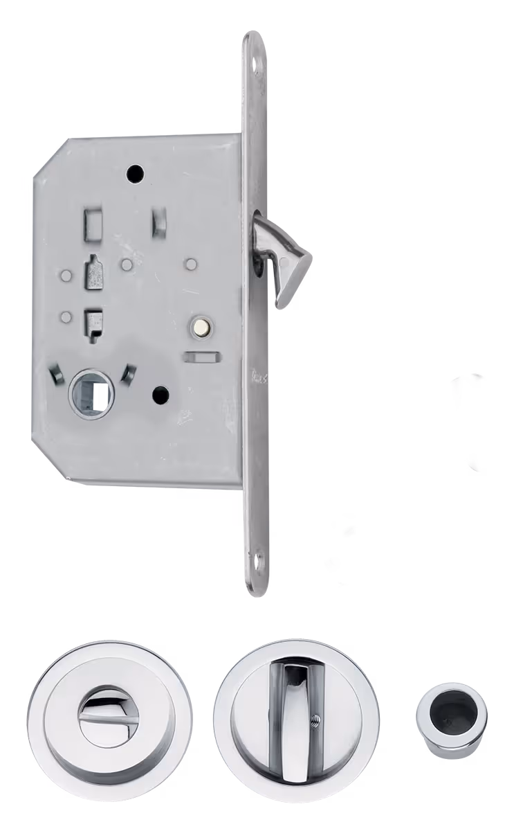 Paio nicchie foro WC con nottolino ribassato, trascinatore, e serratura WC