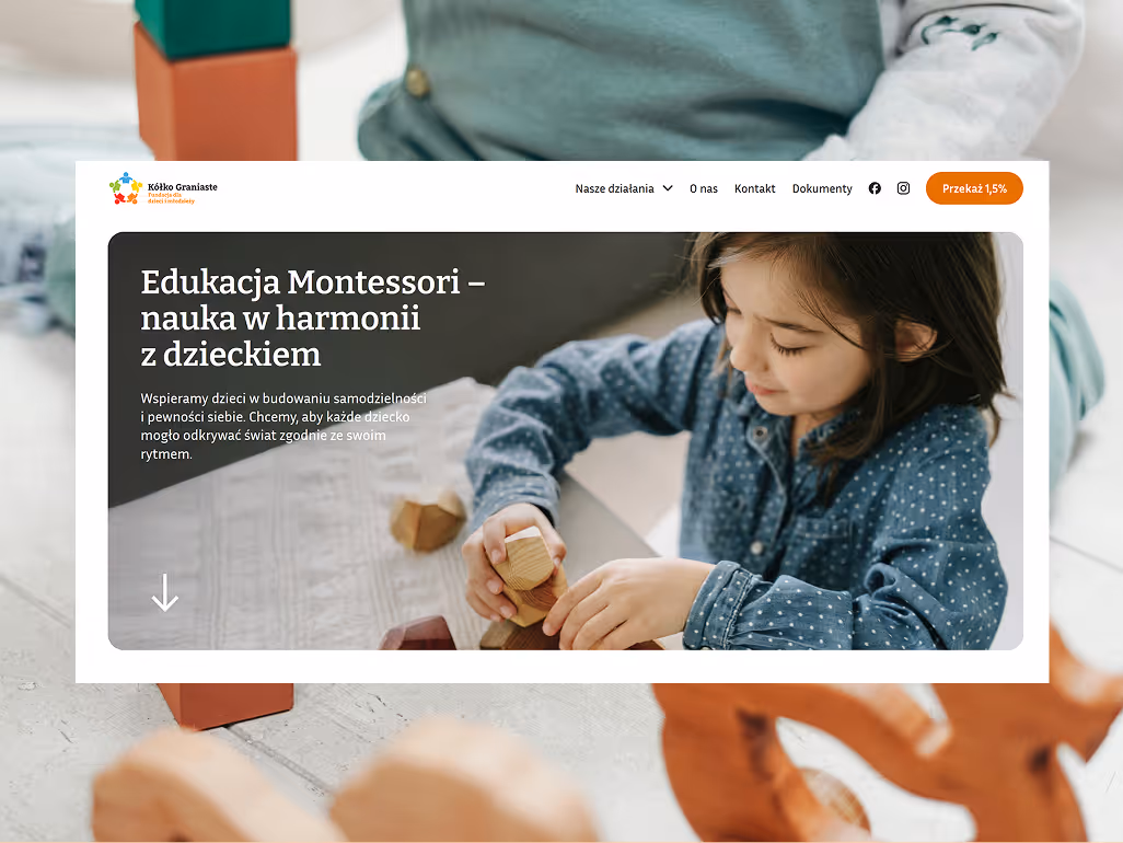 Child playing with wooden blocks as part of Montessori education promoting independence and confidence.