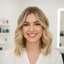 Testimonial Glow Stories Friseur - Glückliche Kundin Hannover.