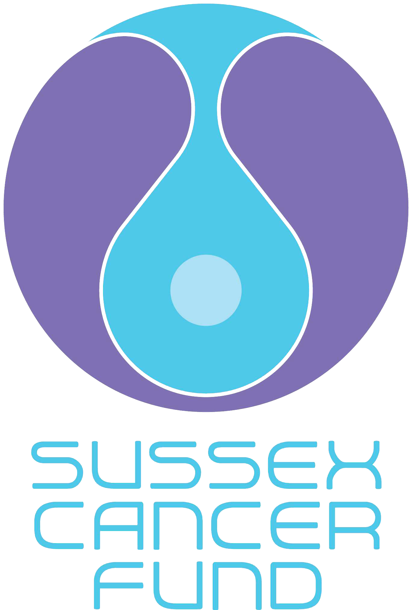 Logo depicting a stylized blue and purple design with the words "Sussex Cancer Fund" below.