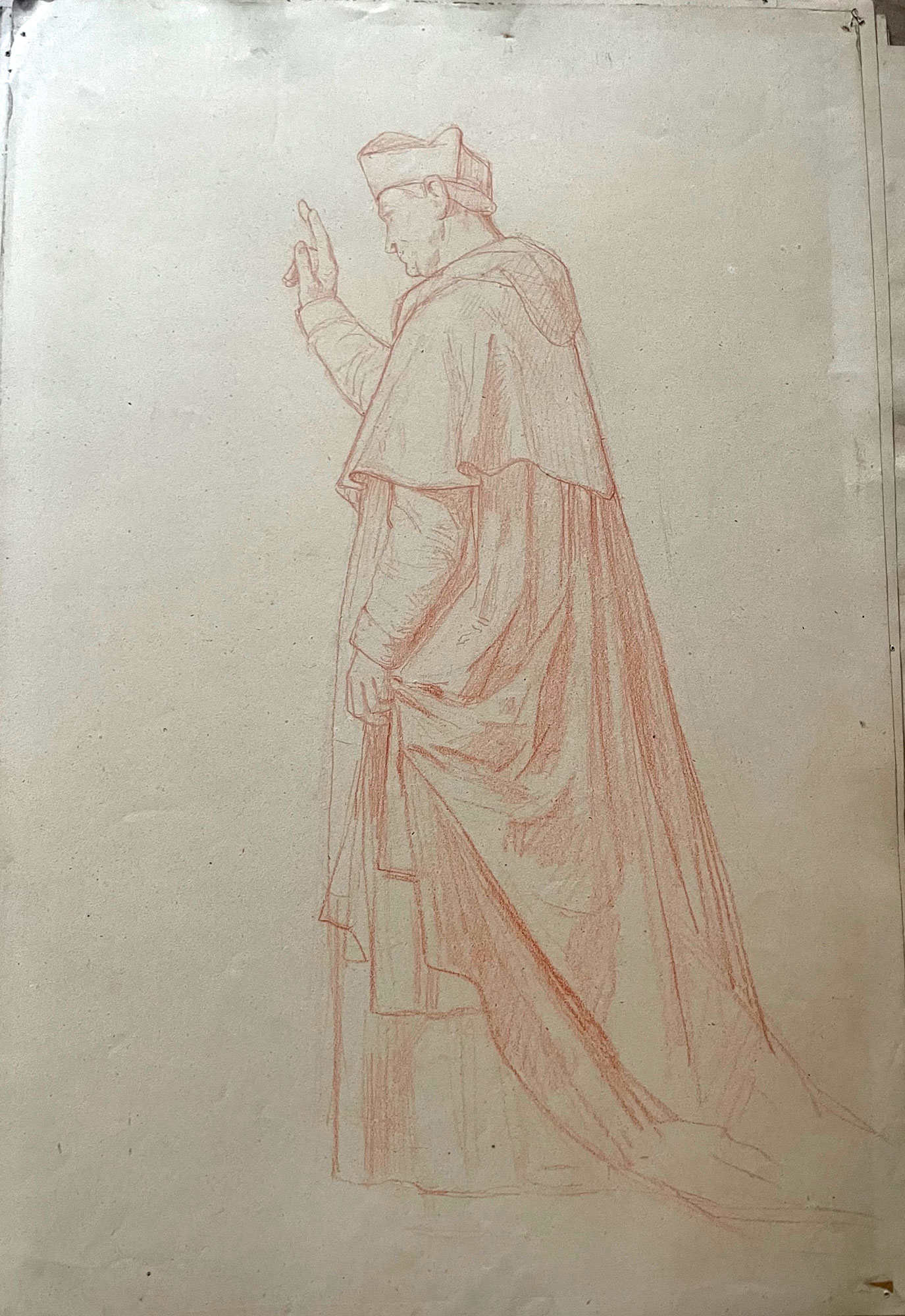 Dessin préparatoire de Charles-Louis Müller pour La Captivité de Galilée, 3