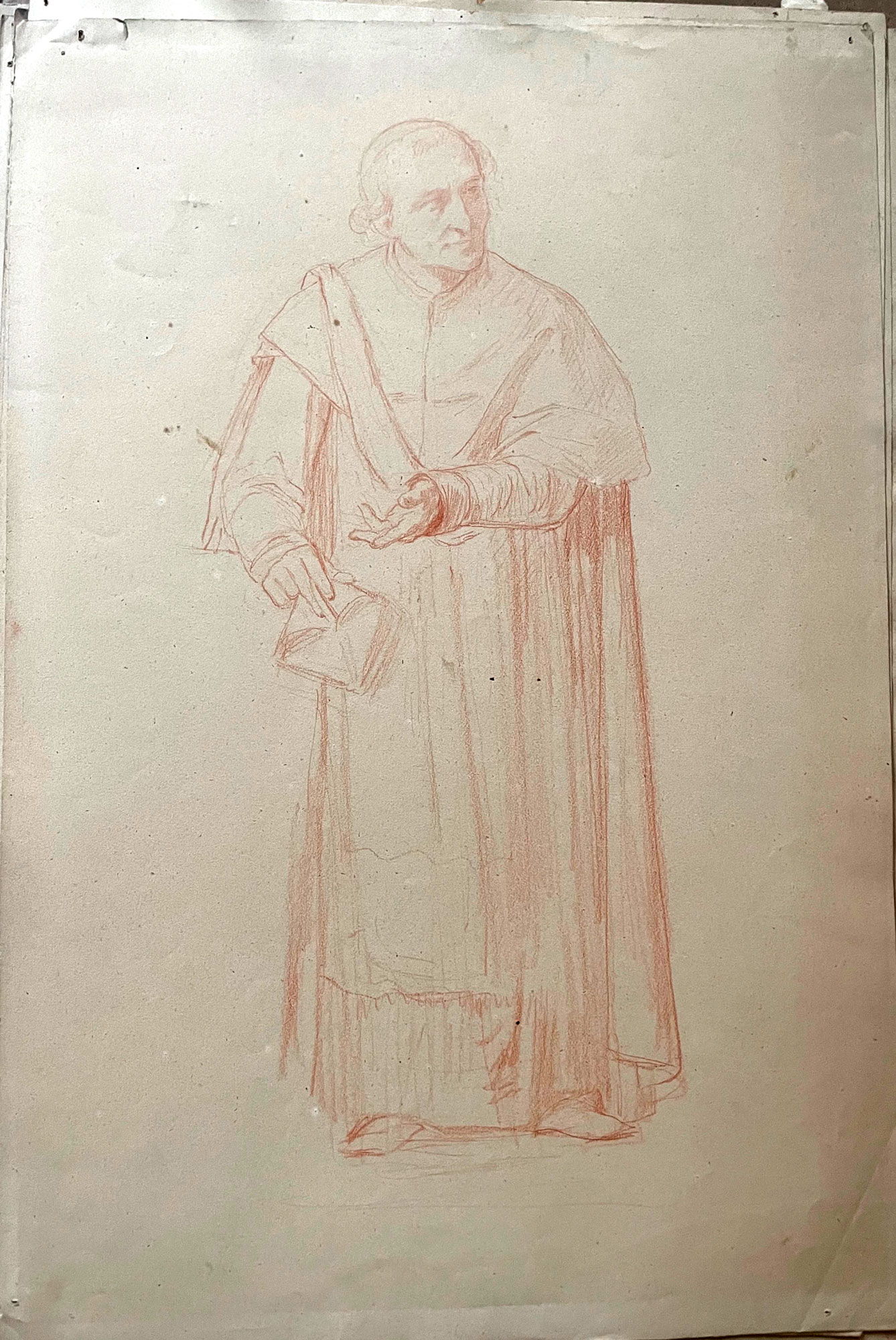 Dessin préparatoire de Charles-Louis Müller pour La Captivité de Galilée, 4