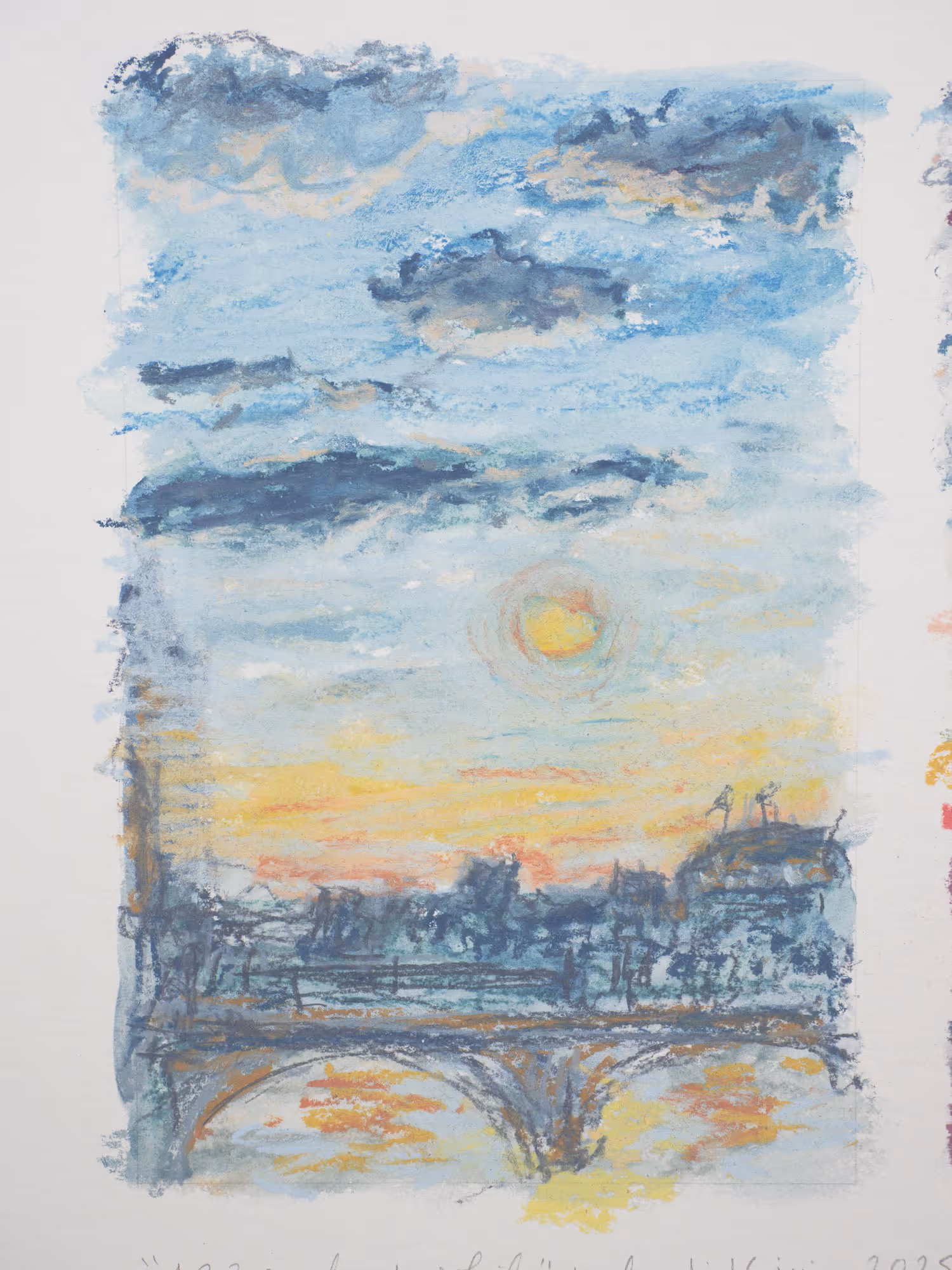 Triptyque pastel sec — vue sur le Louvre du pont Notre Dame — Lundi 16 juin 2025 — Matthieu Darrasse