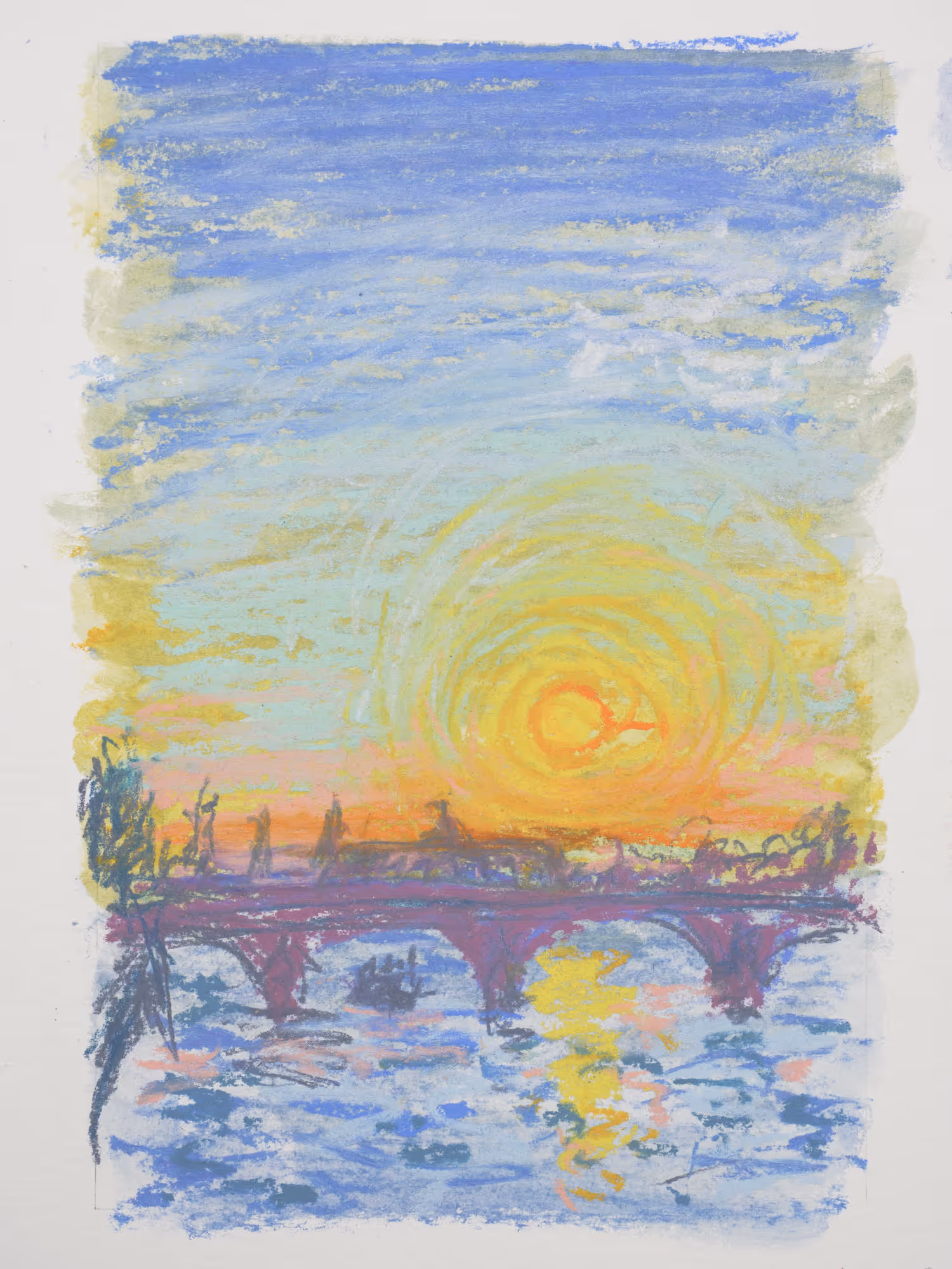 Triptyque pastel sec — vue sur le Grand Palais — Vendredi 20 juin 2025 — Matthieu Darrasse