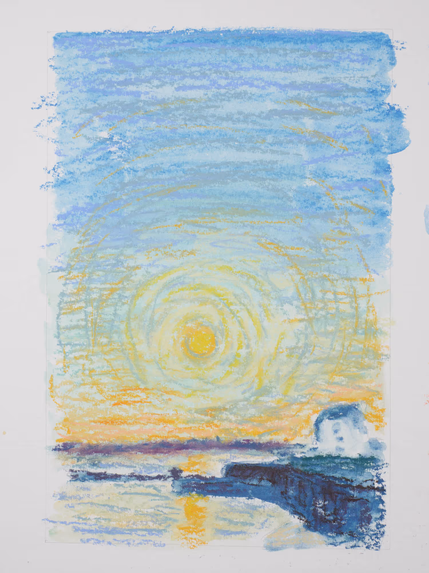 Triptyque pastel sec — vue de la plage des Dames à Concarneau — Samedi 11 mai 2024 — Matthieu Darrasse