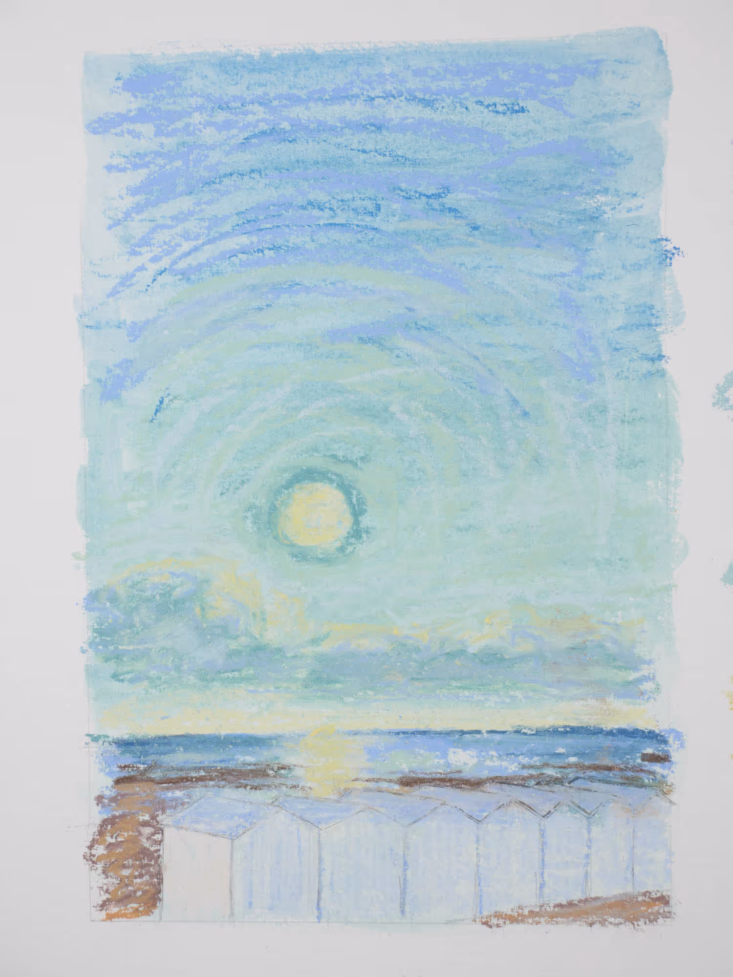 Triptyque pastel sec — vue sur la baie de la Somme — Samedi 4 mai 2024 — Matthieu Darrasse