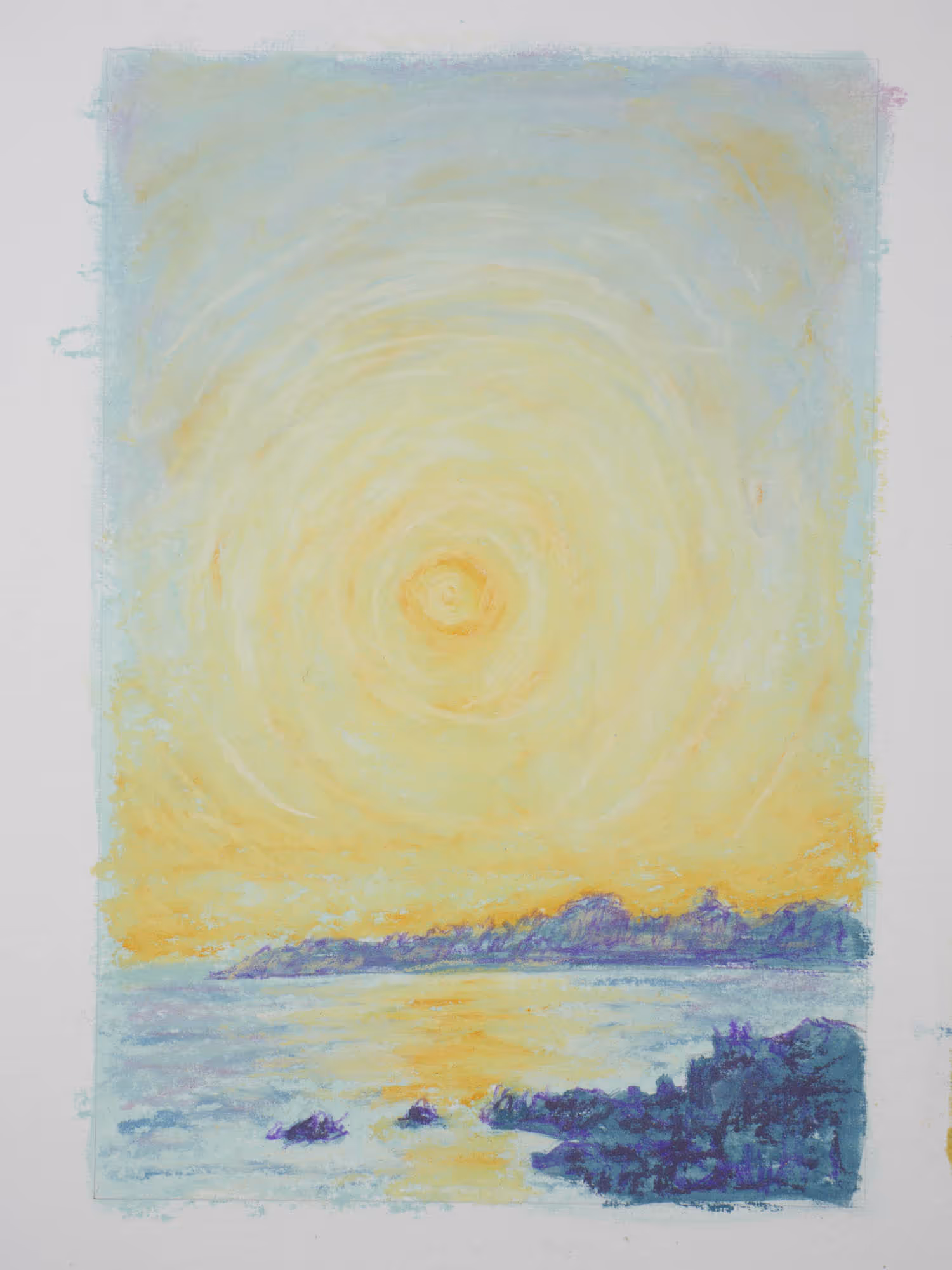 Triptyque pastel sec — vue sur Port Marnec'h — Samedi 20 avril 2024 — Matthieu Darrasse