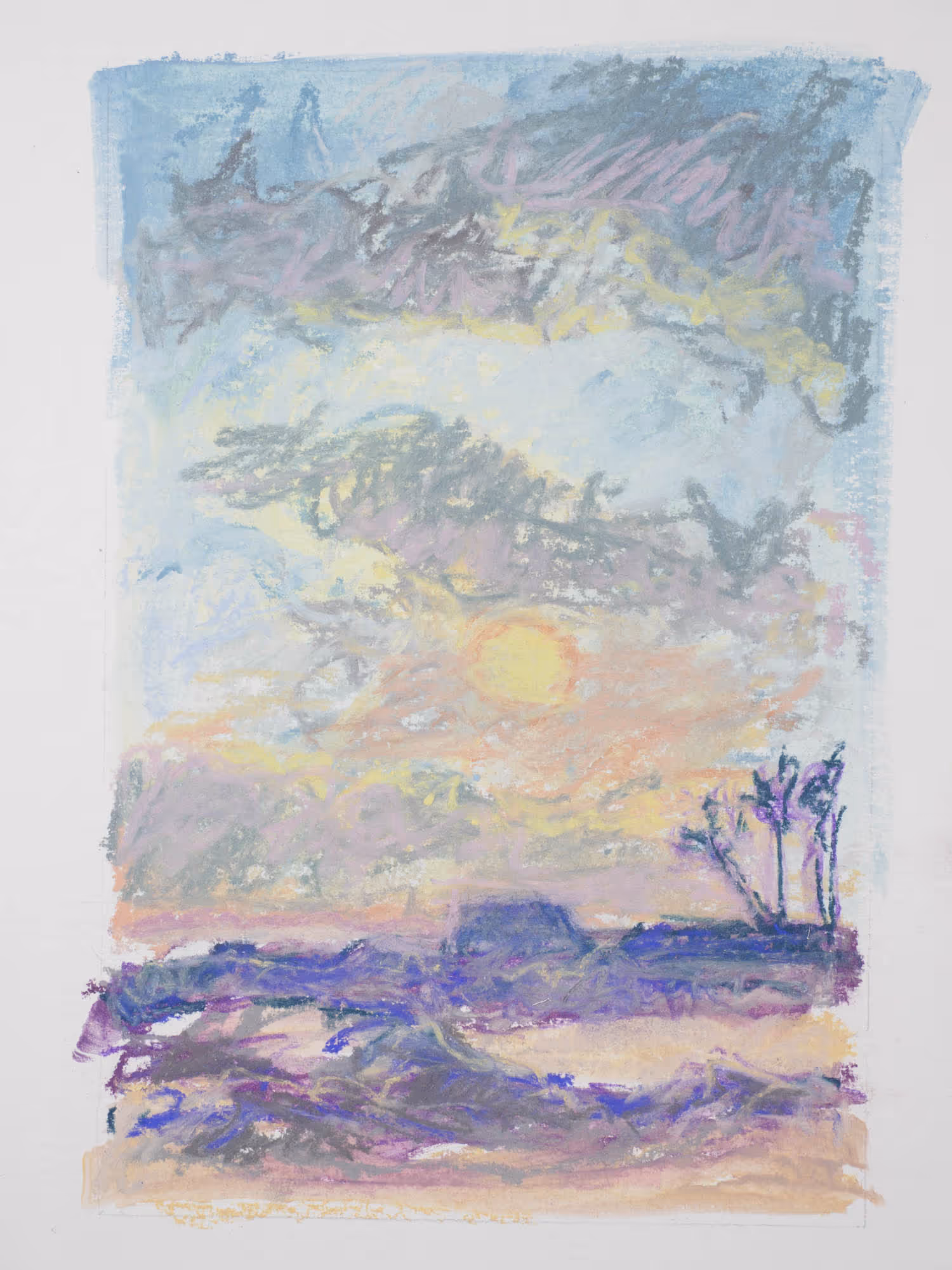 Triptyque pastel sec — vue sur le Fort du Cabellou — Lundi 15 avril 2024 — Matthieu Darrasse