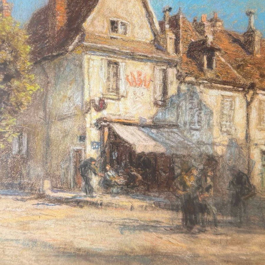 Le Cabaret, Léon Lhermitte, le café-tabac du pont Saint-Privé à Bourges, pastel 1916-1917 | L’Admoniteur