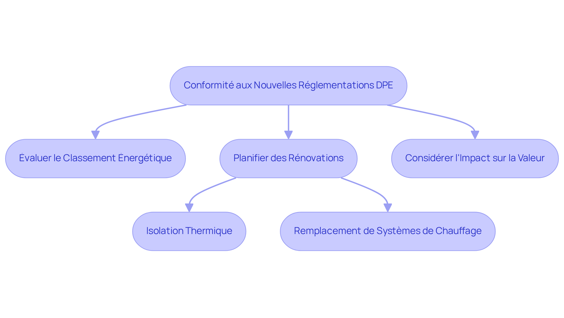 Chaque étape du flowchart représente une action que les propriétaires doivent envisager pour se conformer aux nouvelles réglementations. Suivez les flèches pour voir comment chaque décision influence le processus global.