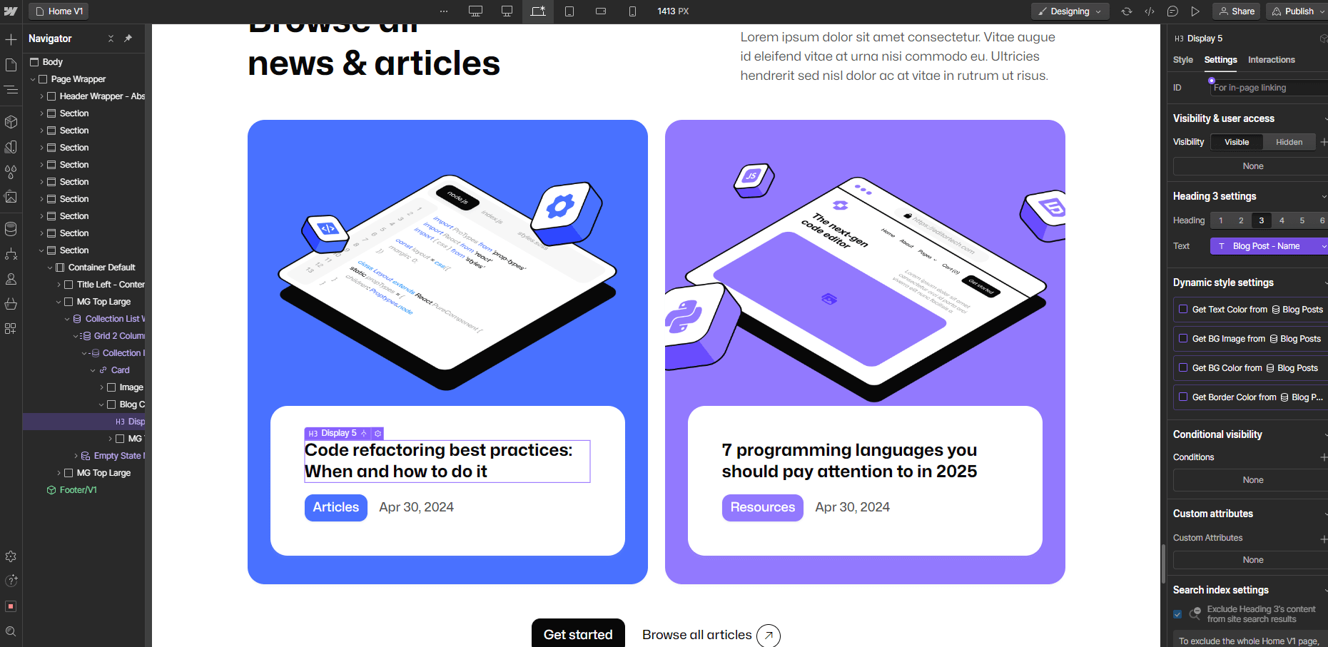 CMS Content - Editortech X Webflow Template