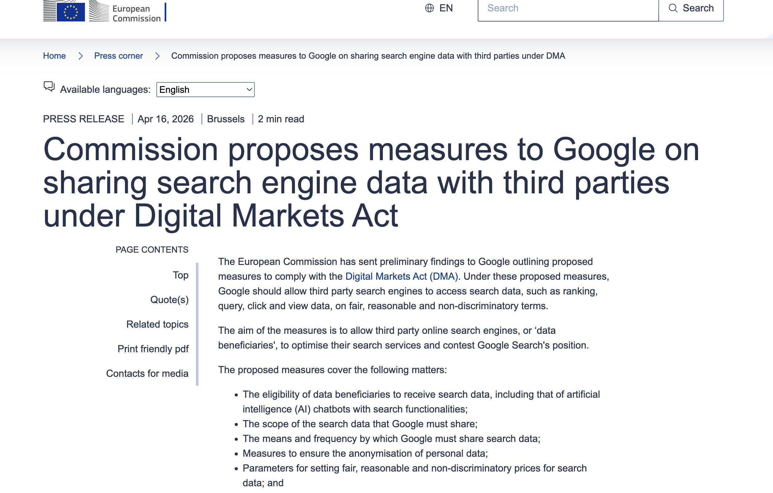 Are the newest EU Google roposed measures a good thing?