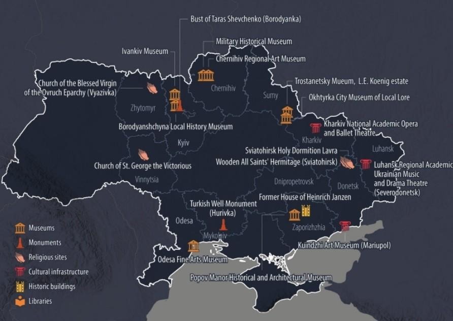 Cultural heritage damaged in Russia's war against Ukraine