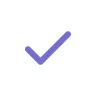 Purple check mark inside a white circle.