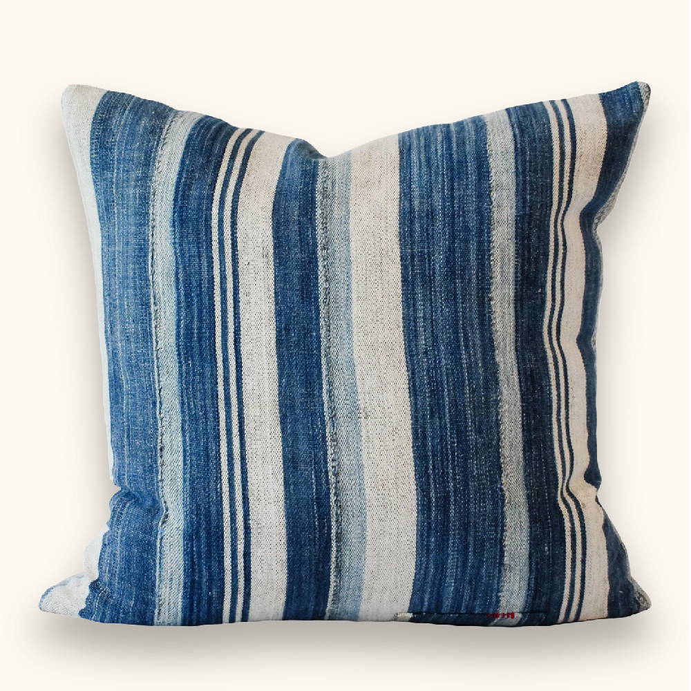African Indigo Mudcloth Pillow