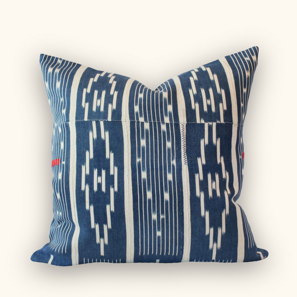 African Ikat Mudcloth Pillow